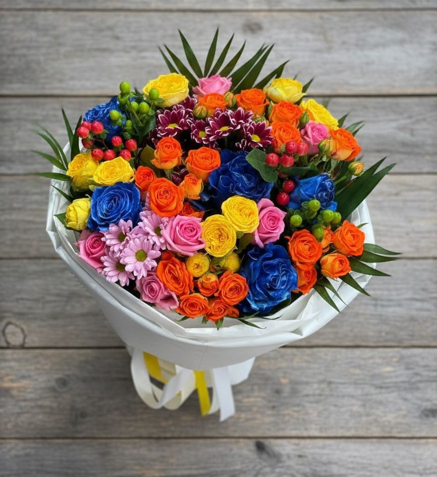 Букет цветов из: Розы и Хризантемы в Обнинске