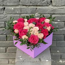 Цветочная композиция из Розы в коробке в Обнинске