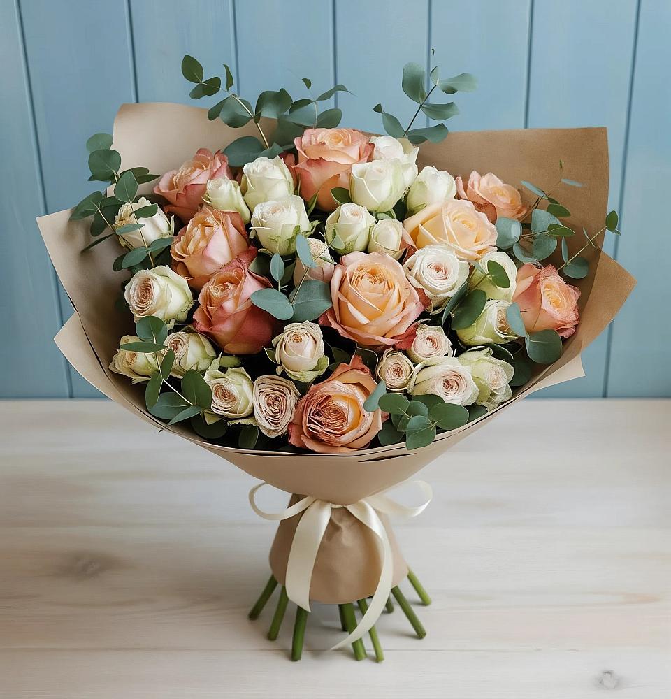 Букет цветов из: Альстромерии и Розы в Обнинске