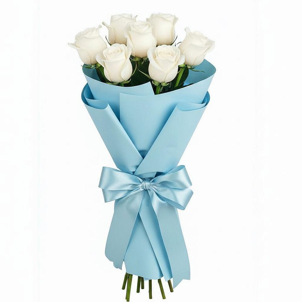 Букет 7 белых роз Проуд в Обнинске