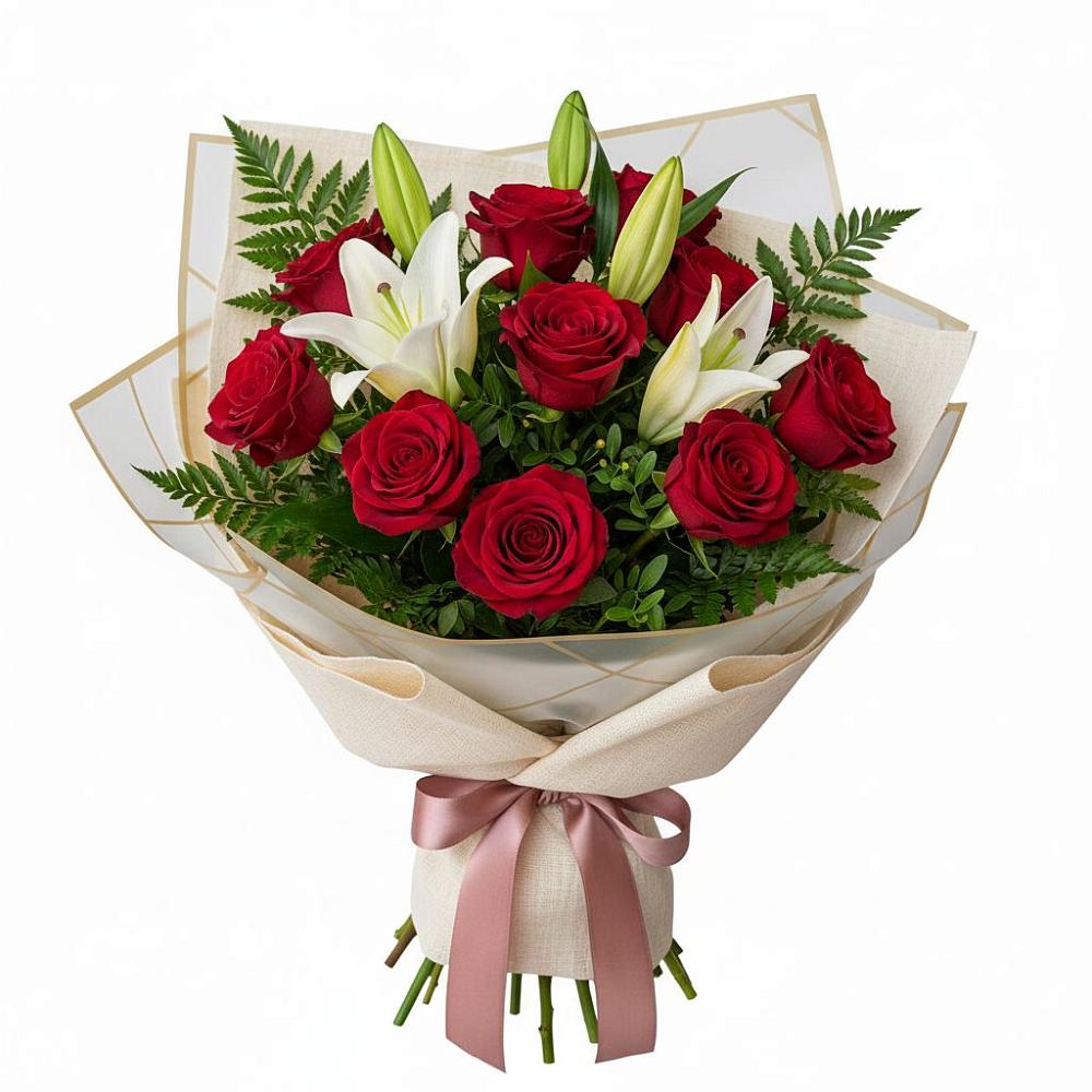 Букет цветов из: Лилии и Розы в Обнинске