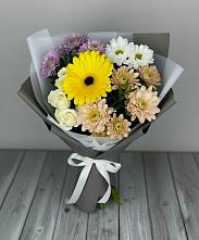 Букет цветов из:  Розы, Герберы и Хризантемы в Обнинске