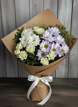 Букет цветов из:  Хризантемы и Розы #REPLACE_PRED# Обнинске