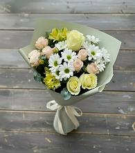 Букет цветов из:  Альстромерии, Розы и Хризантемы в Обнинске
