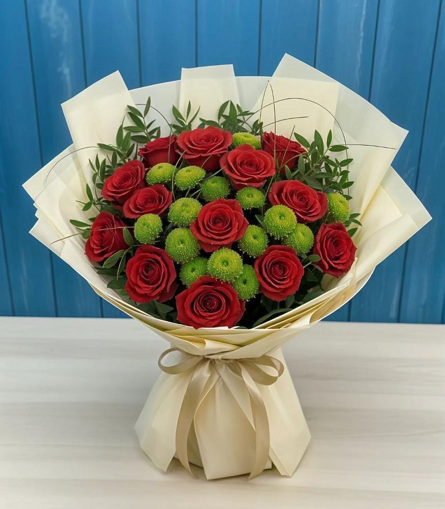 Букет цветов из: Розы и Хризантемы в Обнинске